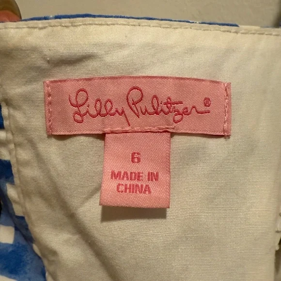 Lilly Pulitzer Blue White Checkered Gingham Sundress Size 6 Smocked Dress - Picture 10 of 11